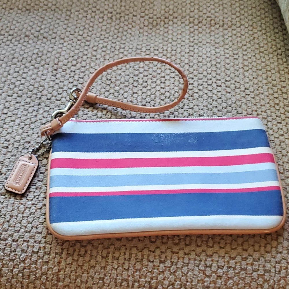 Coach canvas wristlet